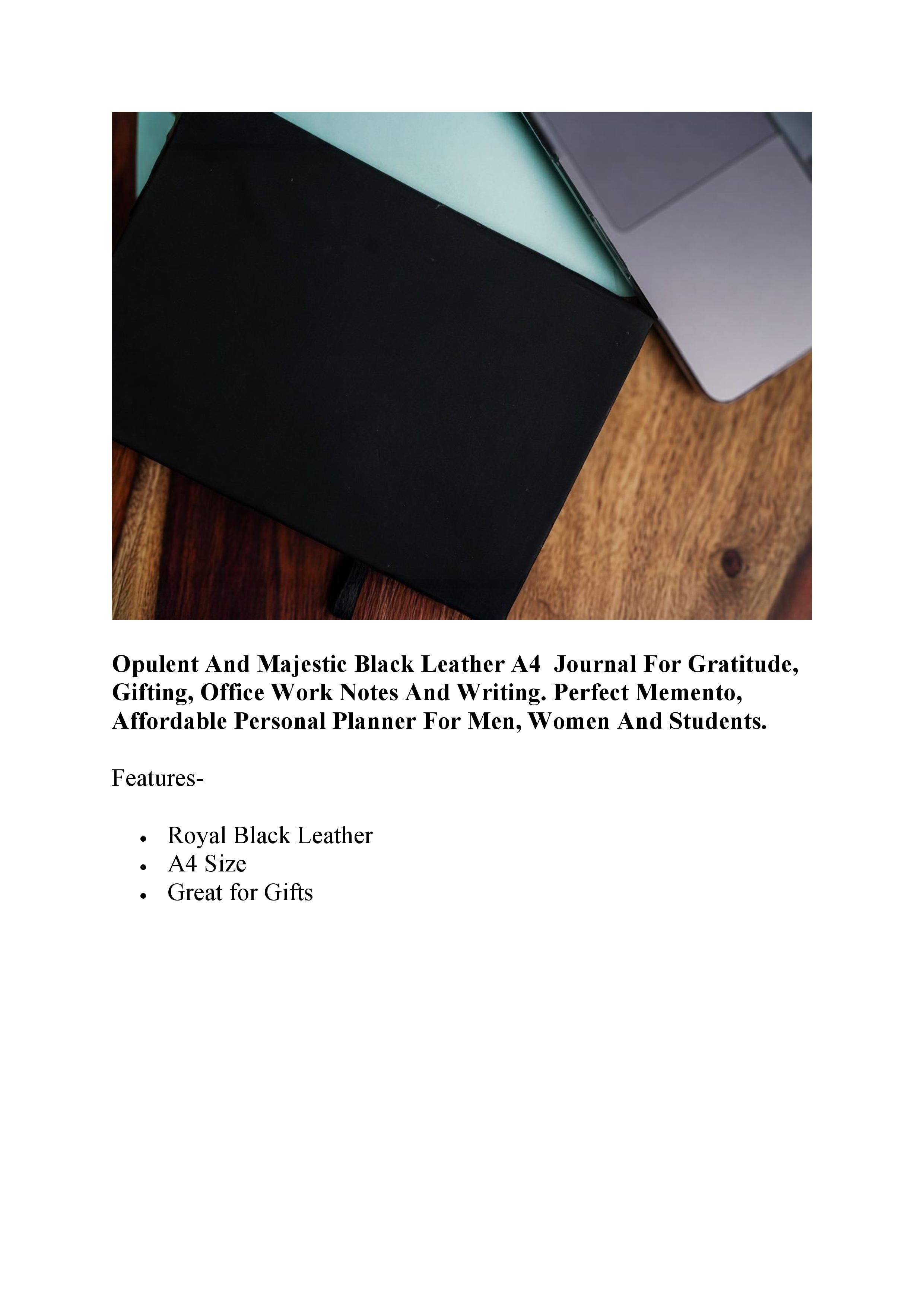 Opulent Majestic Black Leather Journal